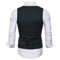 1 gilet de costume coupe slim à col en U pied-de-poule Homme - RAPHYA