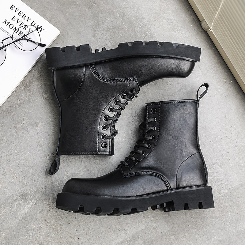 Bottes Martin rétro tendance printemps et automne chaussures montantes en cuir Homme