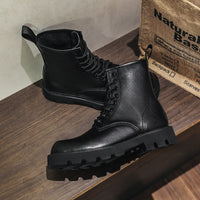 Bottes Martin rétro tendance printemps et automne chaussures montantes en cuir Homme