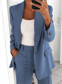 Blazer à manches longues coupe slim à revers à la mode d'automne Femme - RAPHYA