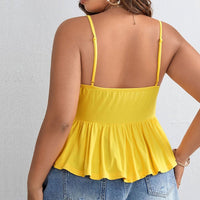 Camisole dos nu sexy à volants à la taille Femme - RAPHYA