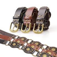 Ceinture de style cowboy occidental, accessoires en alliage rétro, ceinture large pour l'industrie lourde Femme - RAPHYA