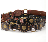 Ceinture de style cowboy occidental, accessoires en alliage rétro, ceinture large pour l'industrie lourde Femme - RAPHYA