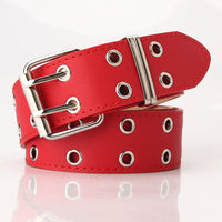 Ceinture large avec rivets à œillets d'échappement doubles personnalisés Femme - RAPHYA