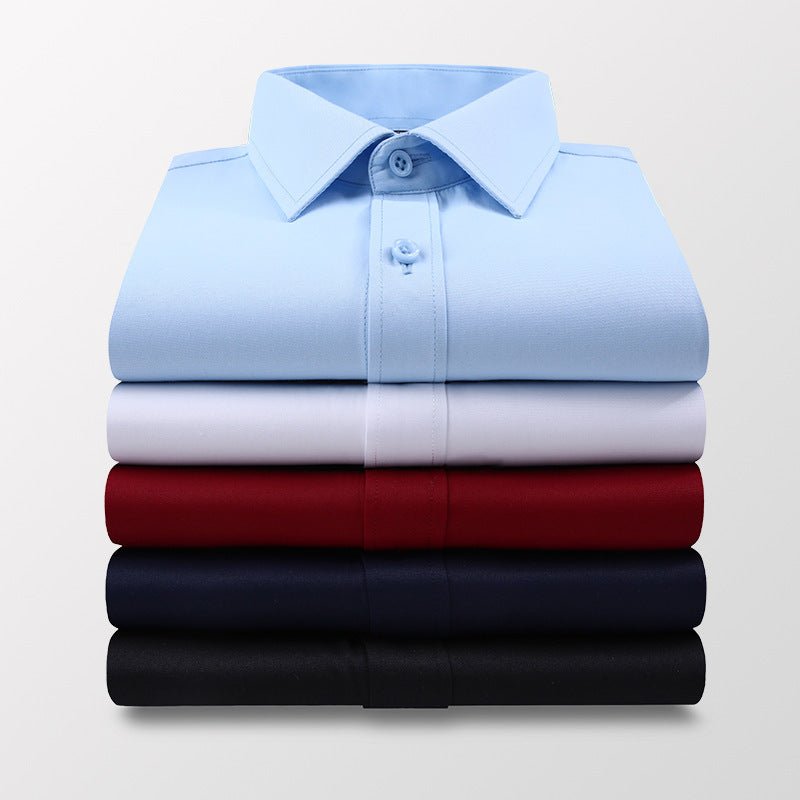 Chemise à manches courtes à revers de couleur unie décontractée d'affaires Homme - RAPHYA