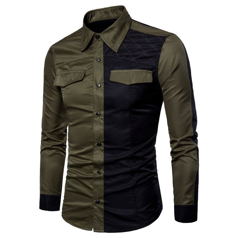 Chemise à manches longues à blocs de couleurs militaires d'extérieur pour hommes - RAPHYA