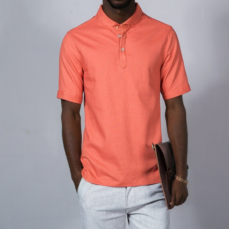 Chemise homme manches courtes en coton et lin Homme - RAPHYA