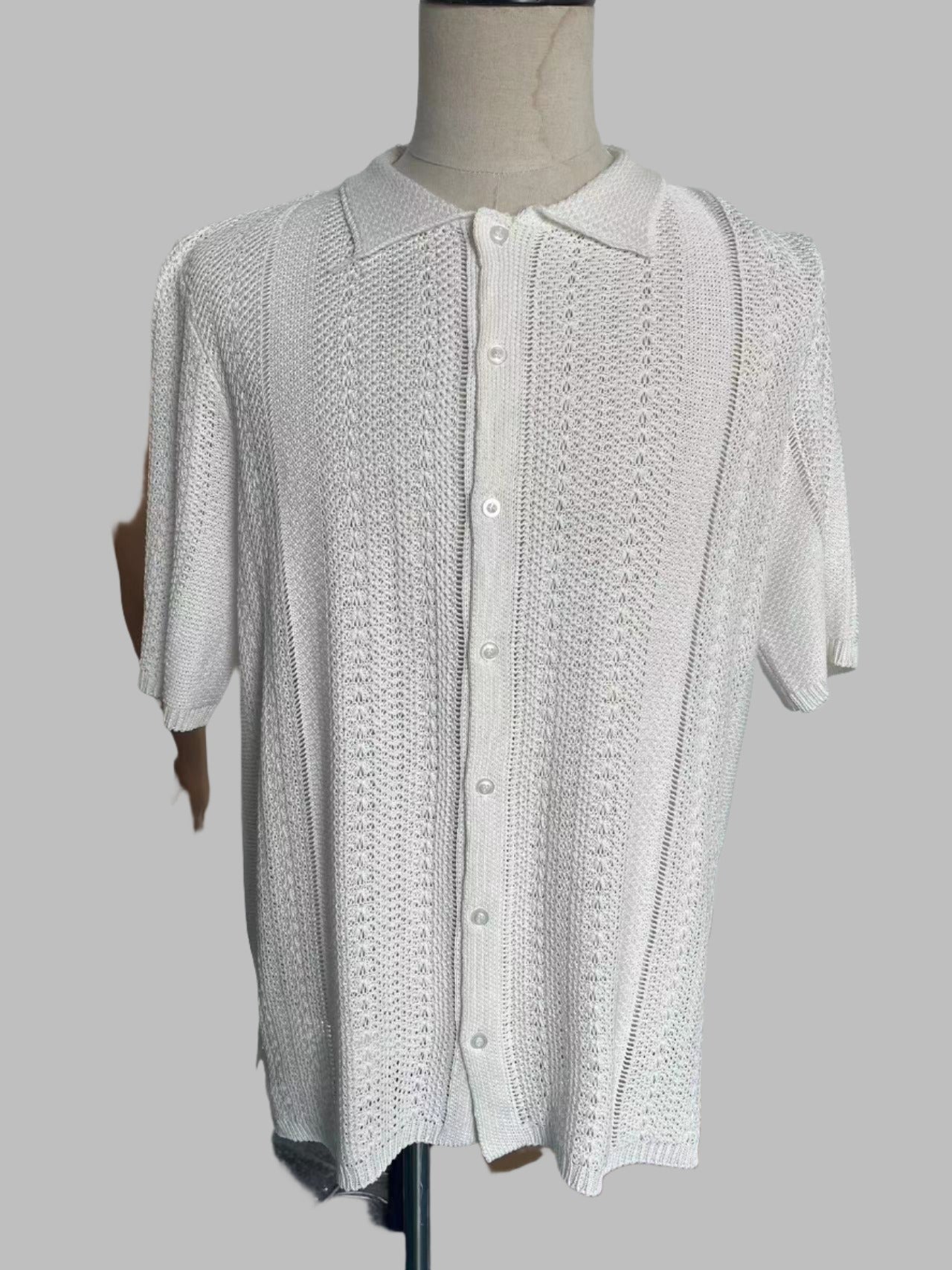 Chemise tricotée décontractée à manches courtes Homme - RAPHYA