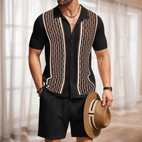 Costume polo tricoté deux pièces en jacquard décontracté Homme - RAPHYA