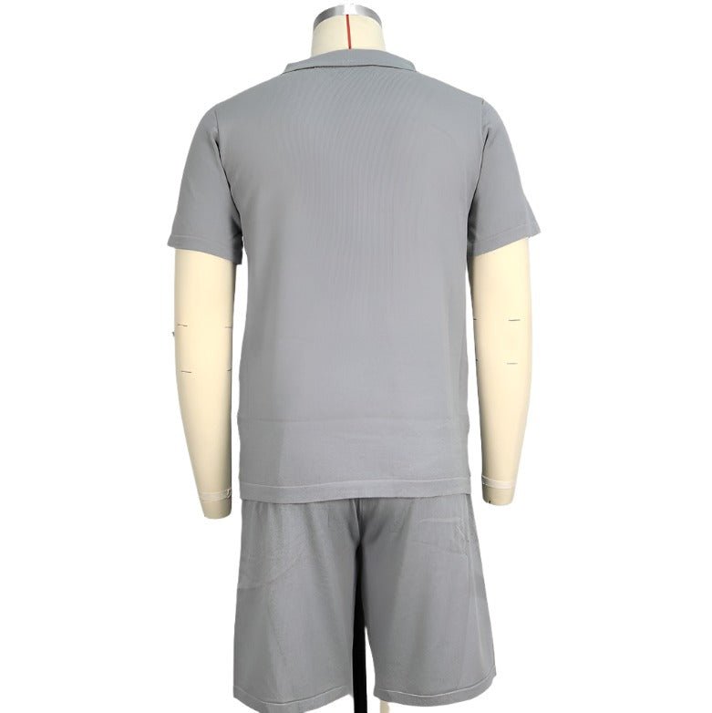 Costume polo tricoté deux pièces en jacquard décontracté Homme - RAPHYA