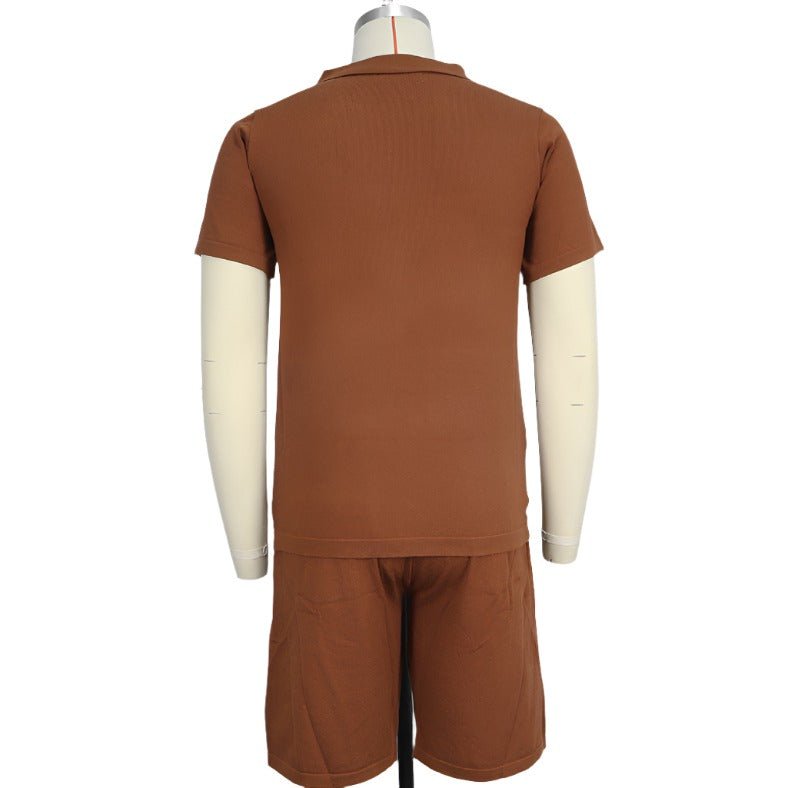 Costume polo tricoté deux pièces en jacquard décontracté Homme - RAPHYA