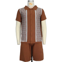 Costume polo tricoté deux pièces en jacquard décontracté Homme - RAPHYA