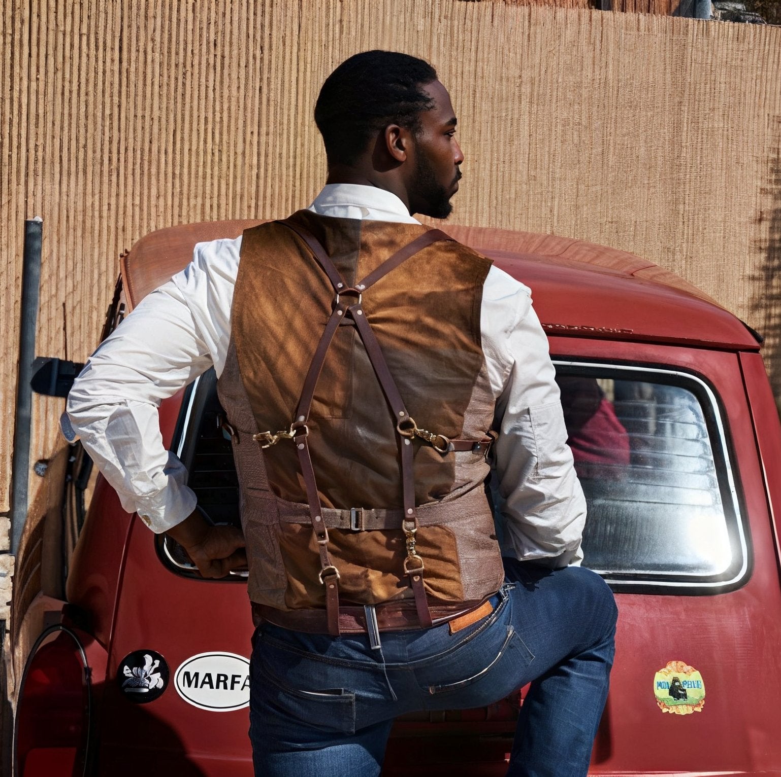 Gilet croisé à carreaux et col fruit vert Homme - RAPHYA