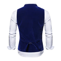 Gilet de costume slim à la mode, couleur unie, col montant, multi-boutons Homme - RAPHYA