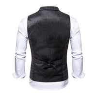 Gilet de costume slim fit à carreaux color block pour homme - RAPHYA