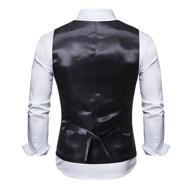 Gilet de costume slim fit à double boutonnage imprimé par marquage à chaud Homme - RAPHYA