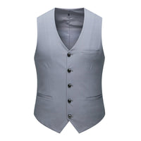 Gilet de costume slim fit monochrome à col en V Homme - RAPHYA