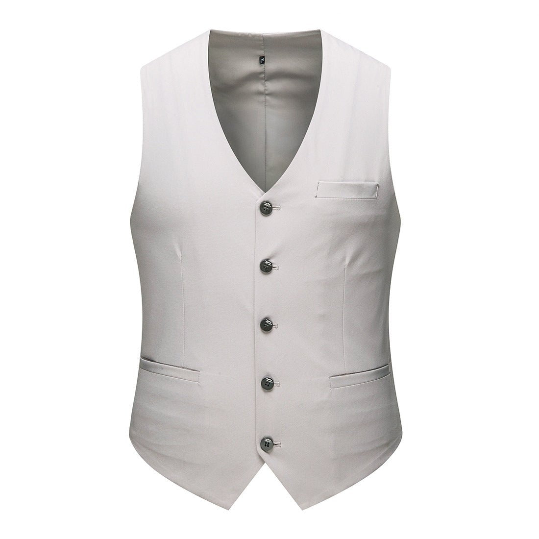 Gilet de costume slim fit monochrome à col en V Homme - RAPHYA