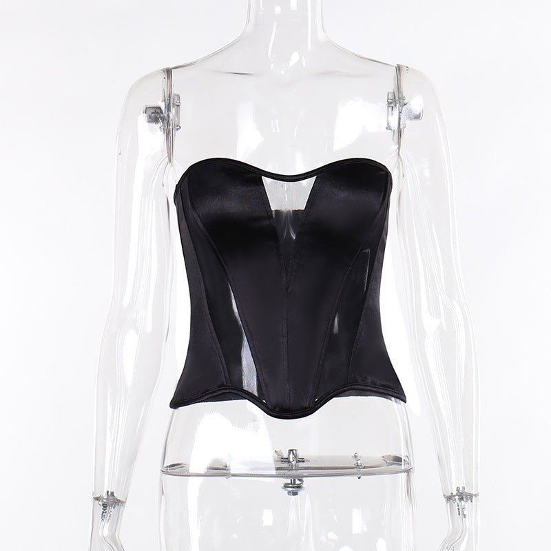 haut tunique femme coupe slim légèrement transparente - RAPHYA