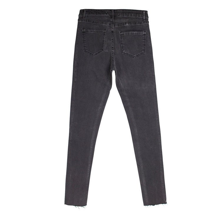 Jean skinny simple gris anthracite, pantalon crayon amincissant Femme - RAPHYA