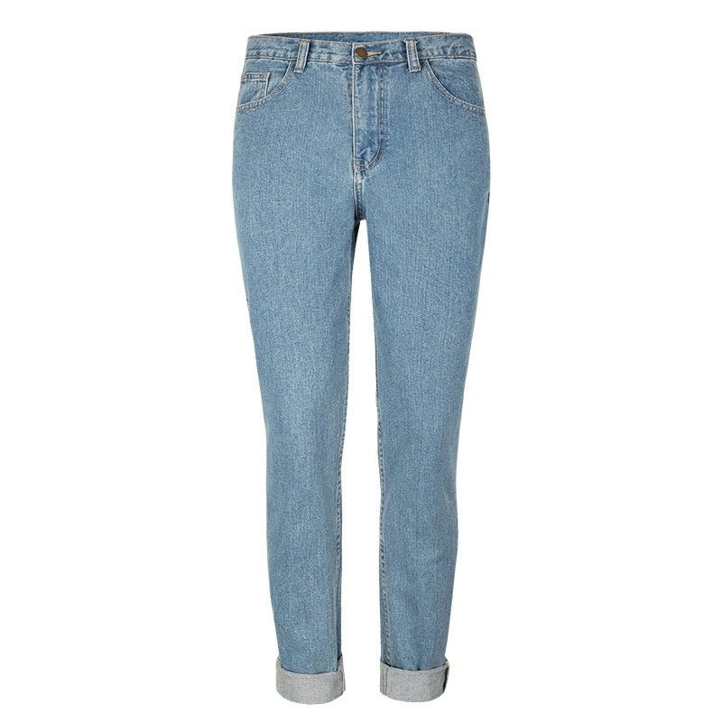 Pantalon ample en denim à la mode, grande taille, pantalon droit Femme - RAPHYA