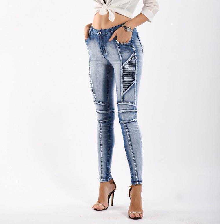 Pantalon crayon en denim stretch amincissant coupe slim Femme - RAPHYA