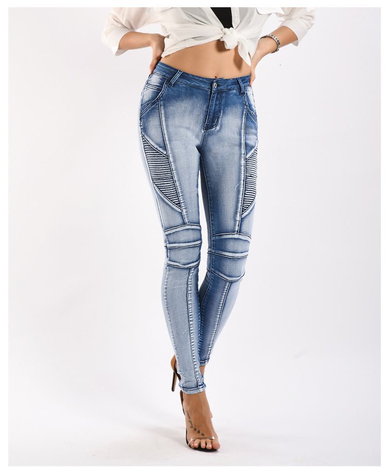 Pantalon crayon en denim stretch amincissant coupe slim Femme - RAPHYA