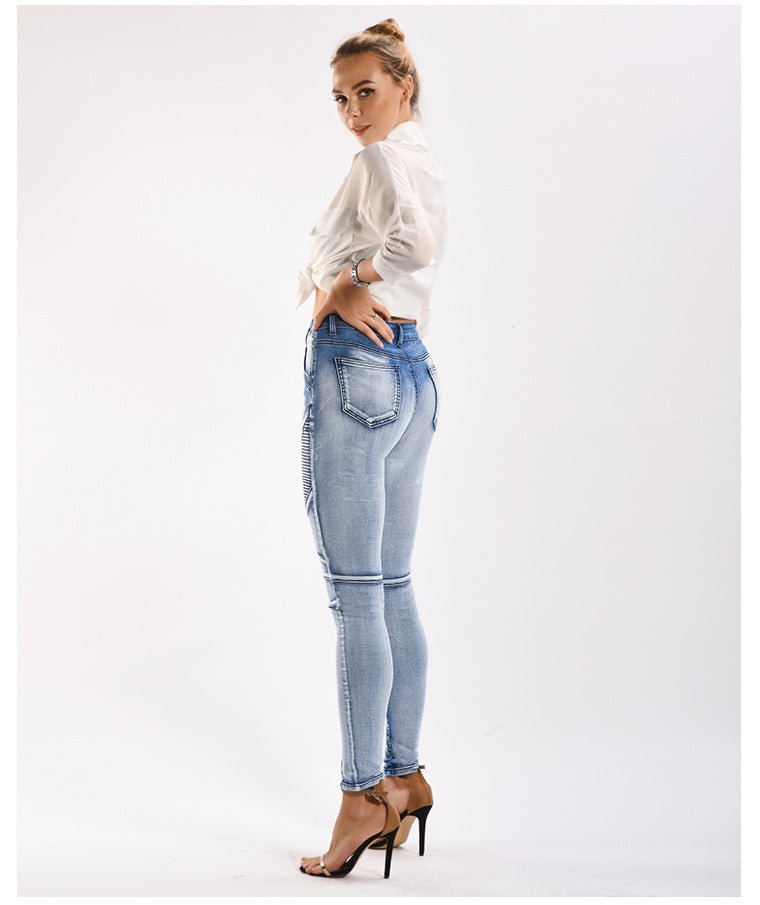 Pantalon crayon en denim stretch amincissant coupe slim Femme - RAPHYA