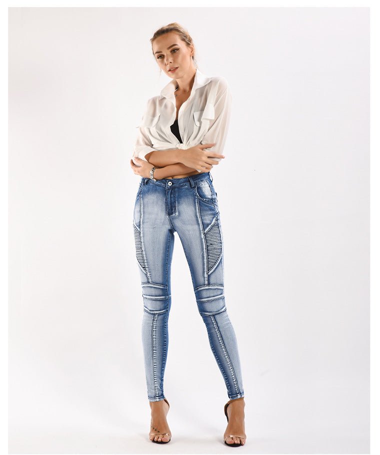 Pantalon crayon en denim stretch amincissant coupe slim Femme - RAPHYA