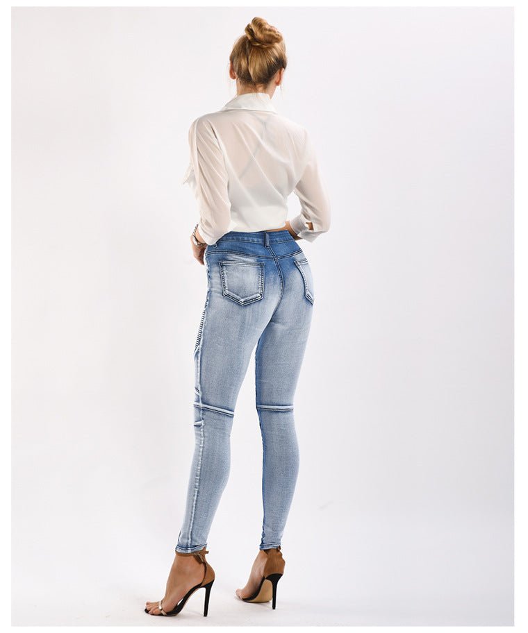 Pantalon crayon en denim stretch amincissant coupe slim Femme - RAPHYA