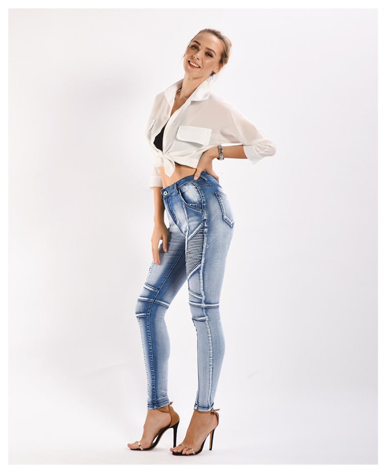 Pantalon crayon en denim stretch amincissant coupe slim Femme - RAPHYA