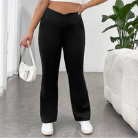 Pantalon décontracté taille haute, amincissant, légèrement évasé, avec pantalon large drapé Femme - RAPHYA