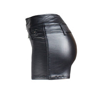 Pantalon en cuir taille haute élastique, coupe slim, levage des fesses, short Femme - RAPHYA