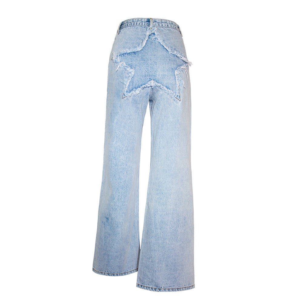 Pantalon en jean clair coupe large et slim Femme - RAPHYA