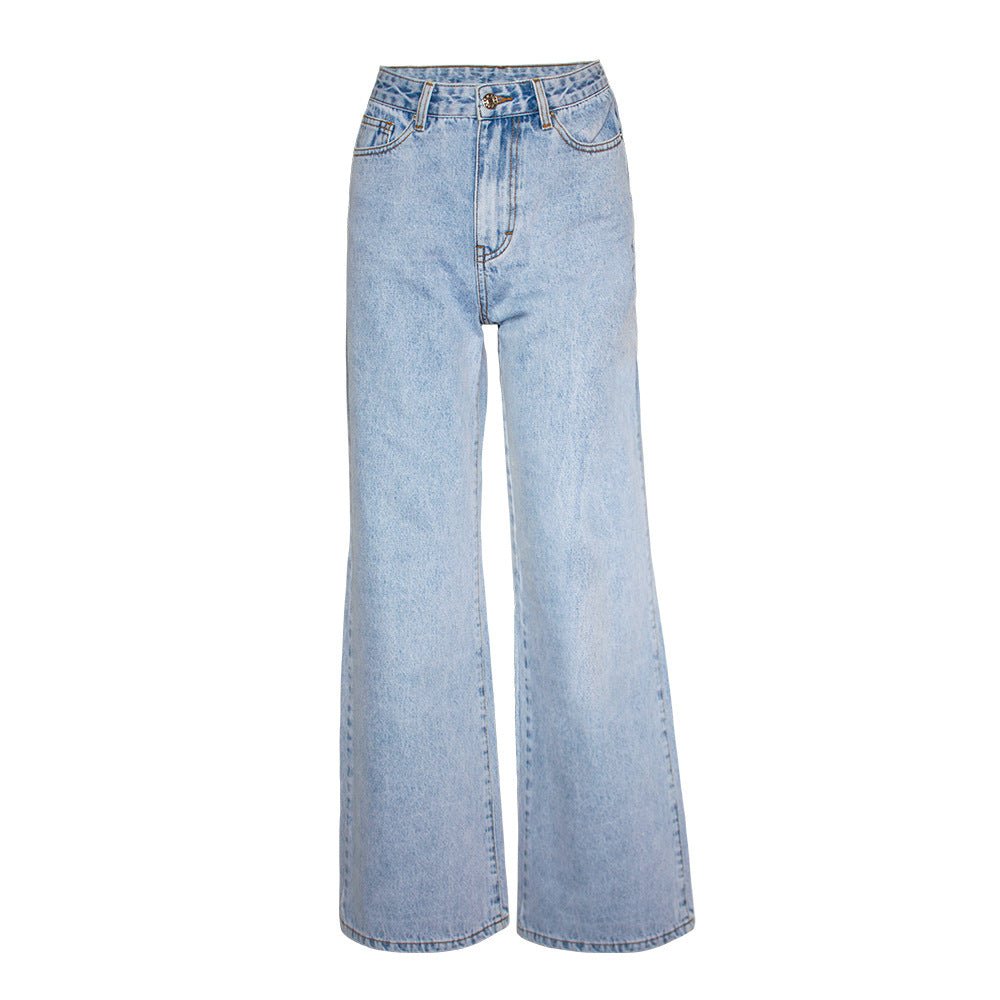 Pantalon en jean clair coupe large et slim Femme - RAPHYA