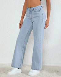 Pantalon en jean clair coupe large et slim Femme - RAPHYA