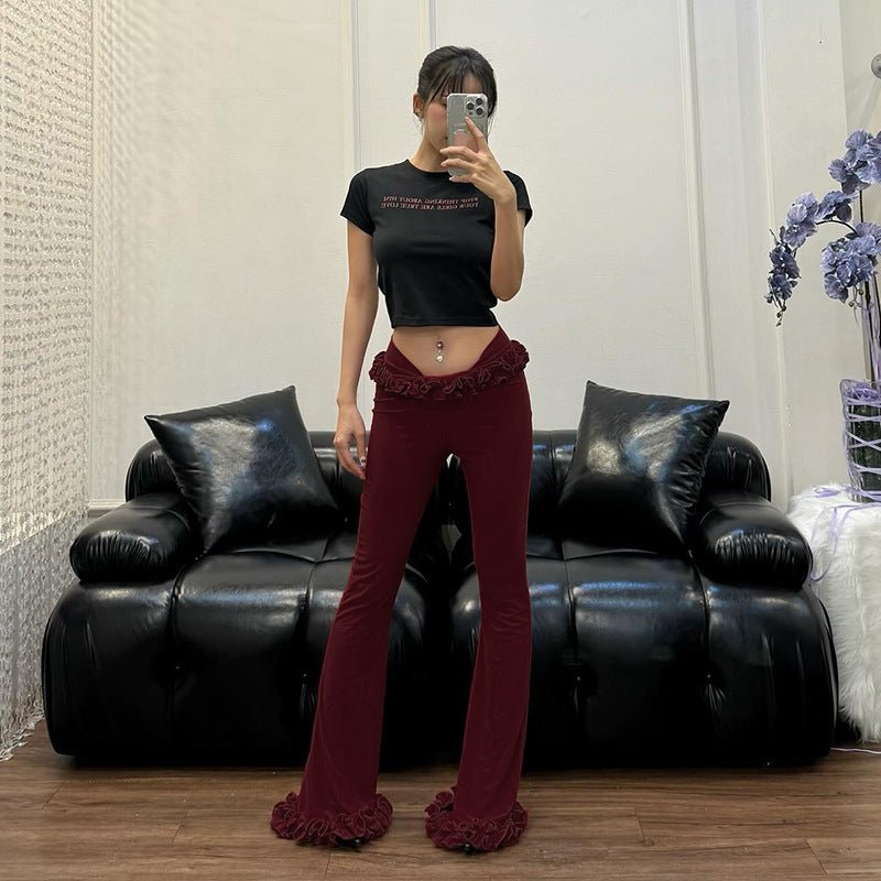 Pantalon évasé en dentelle à la mode Femme - RAPHYA