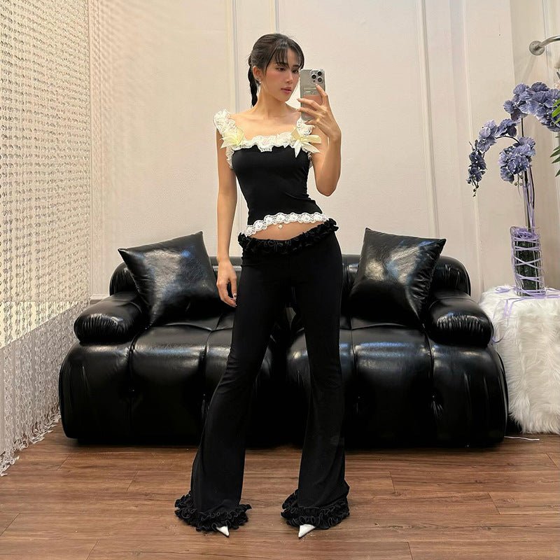 Pantalon évasé en dentelle à la mode Femme - RAPHYA