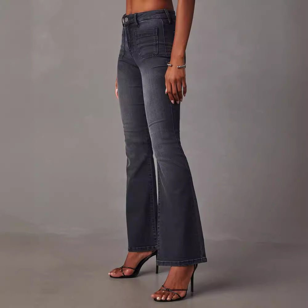 Pantalon évasé en jean tendance Femme - RAPHYA