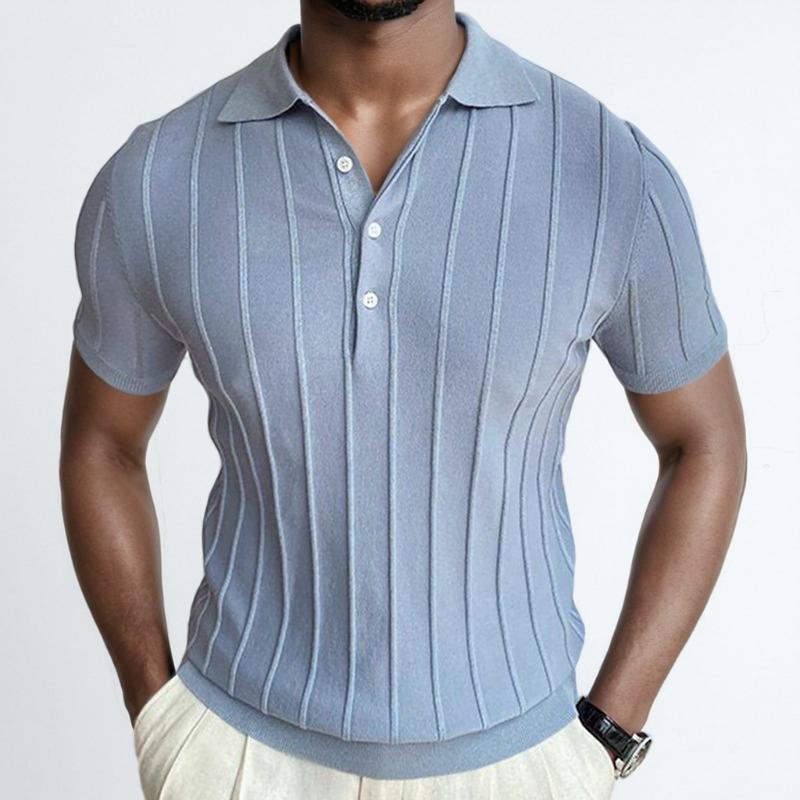 <KIN>POLO tricoté à manches courtes et revers de couleur unie Homme