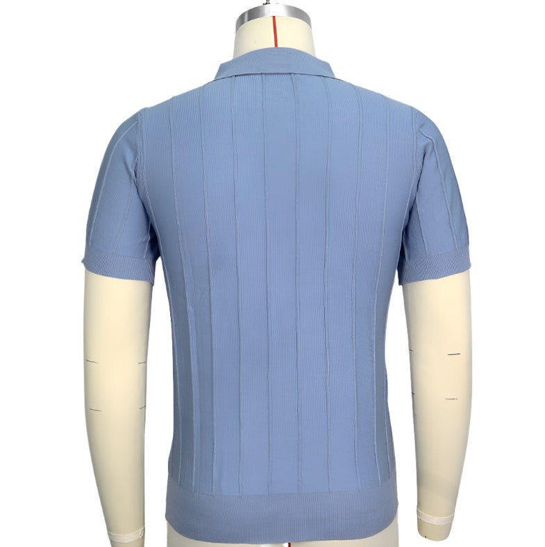 POLO tricoté à manches courtes et revers de couleur unie Homme - RAPHYA