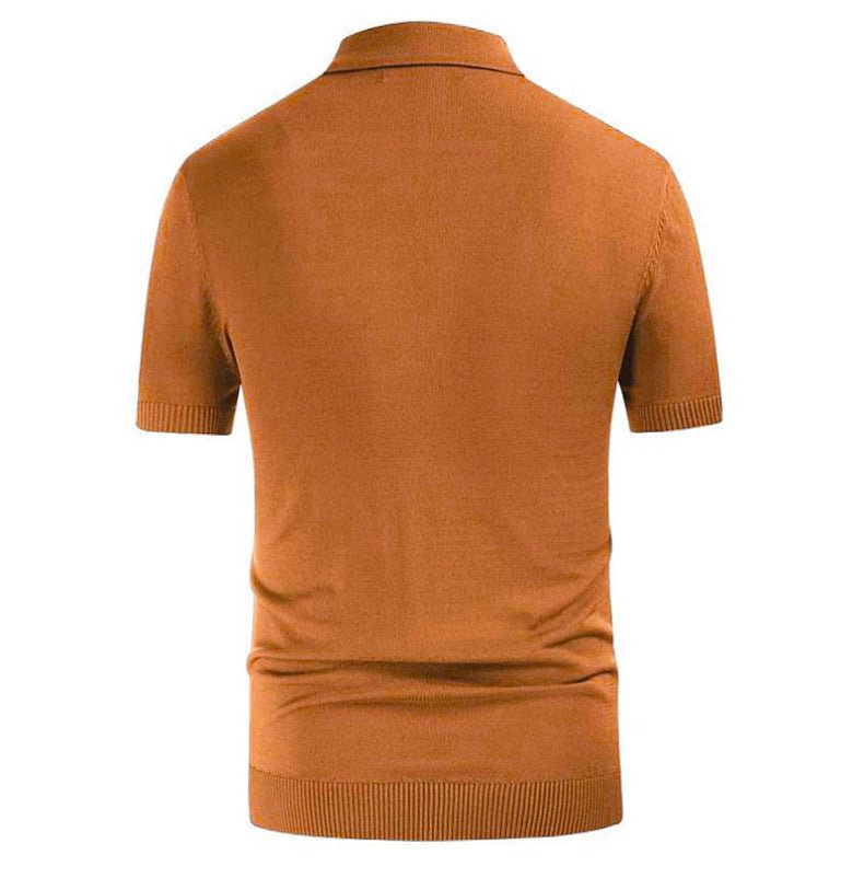 Pull polo slim fit à rayures vertes à manches courtes Homme - RAPHYA