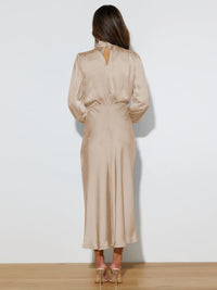 Robe ample à manches longues en satin élégante et luxueuse Femme - RAPHYA