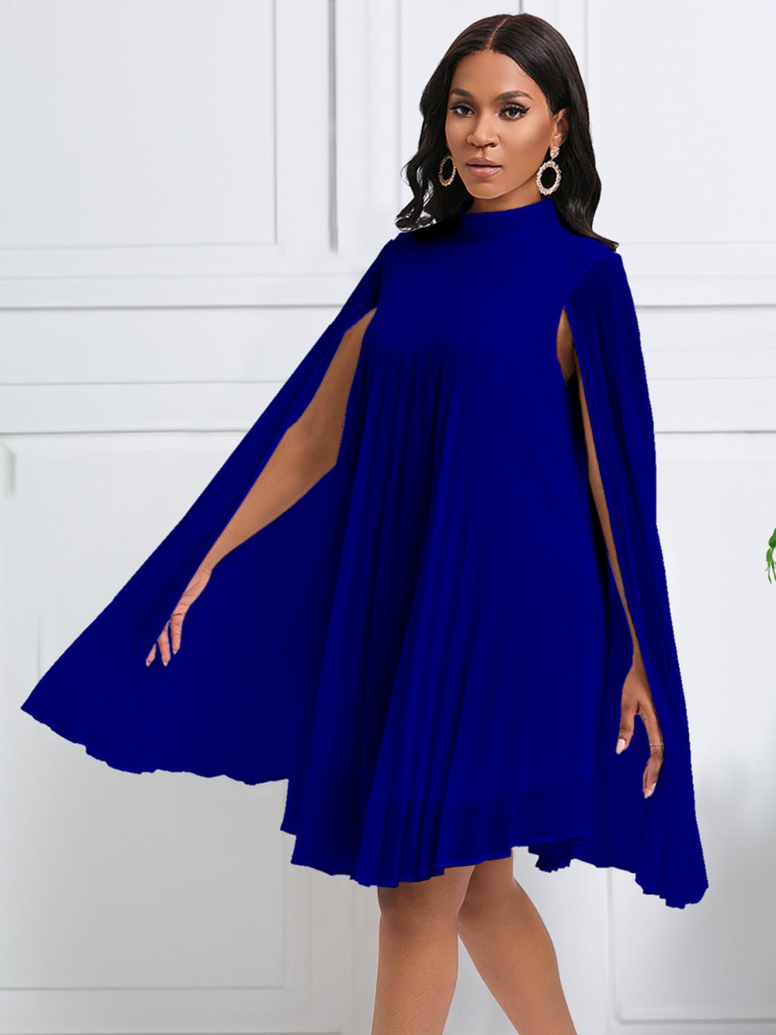 robe cape en mousseline à manches chauve-souris Femme - RAPHYA