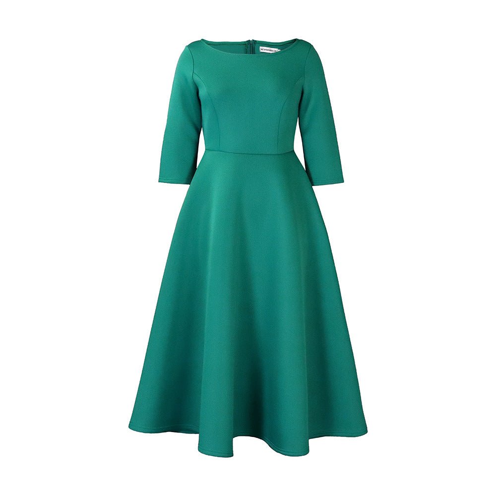 Robe de soirée élégante avec jupe ample de couleur unie Femme - RAPHYA