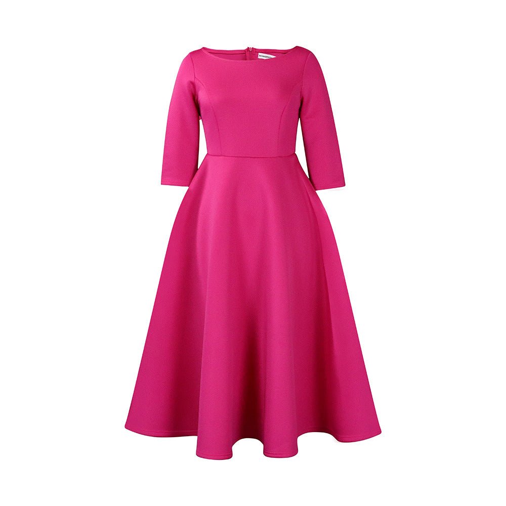 Robe de soirée élégante avec jupe ample de couleur unie Femme - RAPHYA