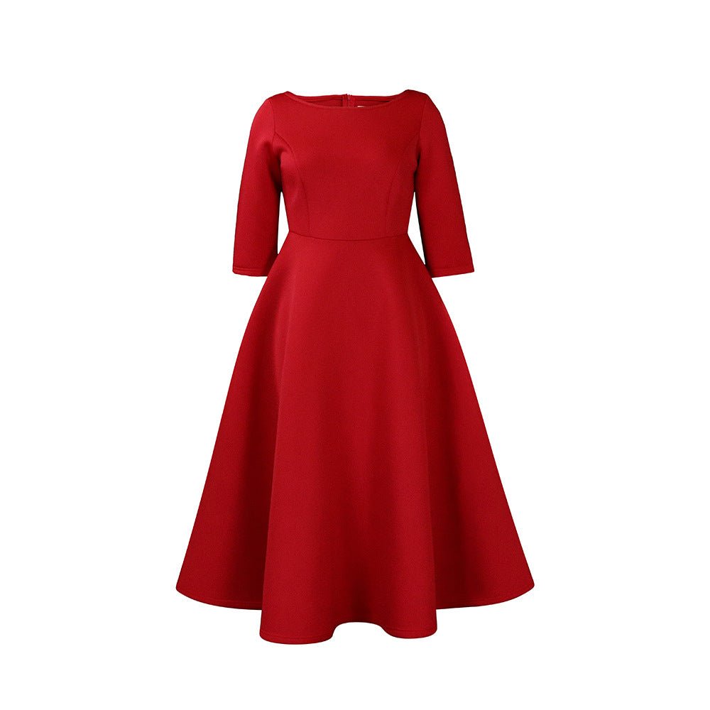 Robe de soirée élégante avec jupe ample de couleur unie Femme - RAPHYA