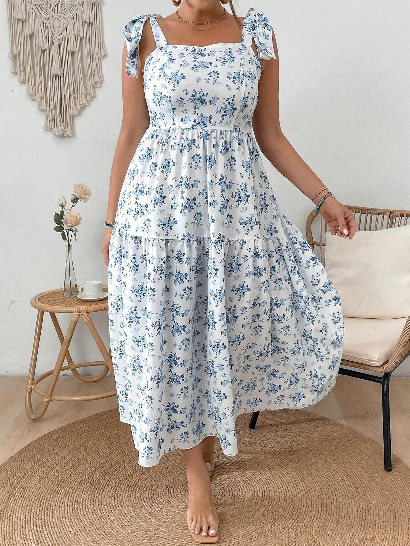 Robe de vacances imprimée à taille mi-longue et fronde Femme - RAPHYA