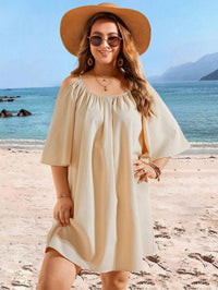 Robe décontractée à manches courtes et col rond, sexy, épaules dénudées, vacances Femme - RAPHYA