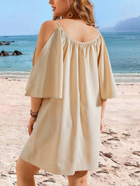 Robe décontractée à manches courtes et col rond, sexy, épaules dénudées, vacances Femme - RAPHYA